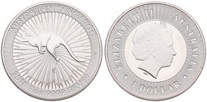 Australia, British Colony, Elizabeth II, 1 Dollar Silver 2018, Kangaroo leaping left, KM New, UNC