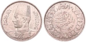 Egypt, Kingdom, Farouk, 10 Piastres Silver AH1358-1939, Uniformed bust left, KM 367, XF