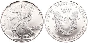 United States of America, Republic, 1 Dollar Silver 1994, American Eagle - Liberty walking left, KM 273, UNC