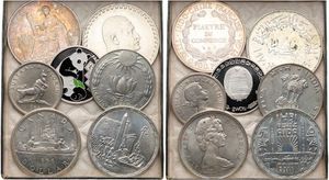 World, Mixed Countries, Very good lot with 7 different modern SILVER coins in nice grades, mostly better items in higher grades... 