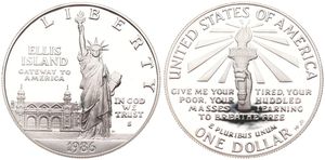 United States of America, Republic, 1 Dollar Silver 1986S, Statue of Liberty Centennial, KM 214, PROOF