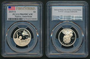 United States of America, Republic, 1 Dollar Aluminum-Bronze 2019S, Native American Dollar - Space, KM New, PCGS Graded PR-69DCAM