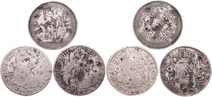 China, Empire, Good lot with 3 different Silver coins from Mexico and Great Britain in various grades with many Chinese Countermarks... 