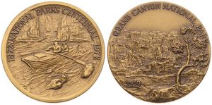 Canada, Confederation, Elizabeth II, Medal in Bronze 1972, National Parks Centennial / Grand Canyon National Park, UNC