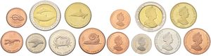 Tristan da Cunha, St. Helena Dependency, Elizabeth II, 1/2, 1, 2, 5, 10, 20 & 25 Pence 2008, Various animal designs, KM 27/33, UNC