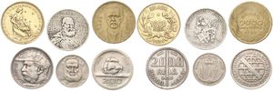 Brazil, Republic, Good lot with 6 different older coins in nice grades including better and silver items...