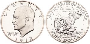 United States of America, Republic, 1 Dollar Silver 1972S, Eisenhower dollar, KM 203a, PROOF