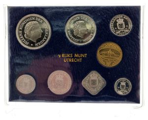Netherlands Antilles, Dutch Administration, Juliana, Official Annual Mint Set 1979 (7) in original packaging, KM MS2, UNC