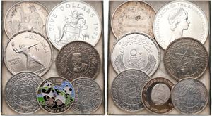 World, Mixed Countries, Very good lot with 7 different modern SILVER coins in nice grades, mostly better items in higher grades... 