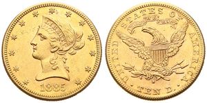 United States of America, Republic, 10 Dollars Gold 1885S, Coronet Head, KM 102, A.XF (*)