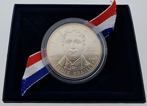 United States of America, Republic, 1 Dollar Silver 2009P, Louis Braille Birth Bicentennial, KM 455, UNC 