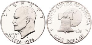United States of America, Republic, 1 Dollar Silver 1976S, Bicentennial Issue, KM 206a, PROOF