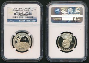 United States of America, Republic, 1 Dollar Aluminum-Bronze 2015S, Native American Dollar - Mohawk Ironworkers, KM 603, NGC Graded PF-69 ULTRA CAMEO