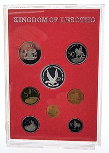 Lesotho, Kingdom, Moshoeshoe II, Official Annual Proof Set 1981 (8) in original packaging, KM PS12, PROOF