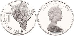 Tokelau Islands, New Zealand Territory, Elizabeth II, 1 Tala Silver 1978, Coconut and value / Young bust right, KM 1a, PROOF