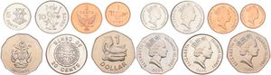 Solomon Islands, Commonwealth Nation, 1, 2, 5, 10, 20, 50 Cents & 1 Dollar 2005, Various designs, KM div, UNC