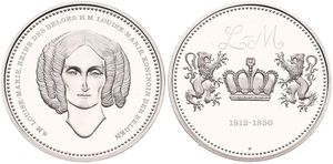 Belgium, Kingdom, Baudouin I, Medal in Silver (1980) by Franklin Mint, Belgian Dynasty, Head of Queen Louise-Marie facing / Crown flanked by two lions : 1812-1850, PROOF
