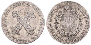 Austrian Netherlands, Leopold II, 10 Liards Silver 1791(b), Burgundian cross / Crowned ars in Order collar, KM 54 Brussels, A.VF