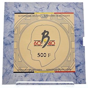 Belgium, Kingdom, Baudouin I, Official Annual SILVER Proof Set 1990 FR+FL+D (3) in original packaging, Morin M/PS5, PROOF