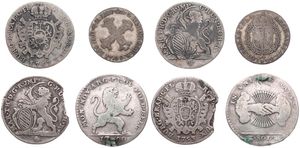 Austrian Netherlands, Mixed Reigns, Very good lot with 4 different ancient silver circulation type coins from the Austrian Netherlands in various grades including special items...