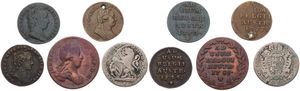 Austrian Netherlands, Mixed Reigns, Very good lot with 5 different ancient circulation type coins from the Austrian Netherlands in various grades including special items...