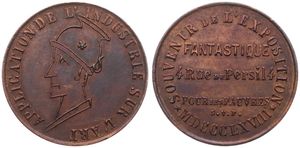 Belgium, Kingdom, Leopold II, Medal in Bronze 1868, Souvenir de la dite exposition à Bruxelles qui était vendu aux profits des pauvres, Stylized bust left / Legend in 5 lines, XF