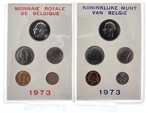 Belgium, Kingdom, Baudouin I, Official Annual Mint Set 1973 FR+FL (10) in original packaging, Morin M/MS4, UNC