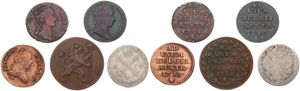 Austrian Netherlands, Mixed Reigns, Very good lot with 5 different ancient circulation type coins from the Austrian Netherlands in various grades including special items...