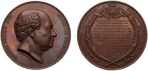Belgium, Kingdom, Leopold I, Medal in Bronze 1854 by Leopold Wiener, Head right of Goswin Joseph Aug. - Baron de Stassart, died in Brussels on 10/10/1854, XF