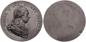Austrian Netherlands, Joseph II, Medal (Uniface) in Lead ND (1780-1790), Laureate bust right - Legend : Joseph . II . Avg . Scient . Patronvs, XF