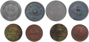 Belgium, Kingdom, Antwerpen, Good lot with 4 different Jetons or Tokens from various subjects including scarcer items, VF/XF