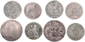 Austrian Netherlands, Mixed Reigns, Very good lot with 4 different ancient silver circulation type coins from the Austrian Netherlands in various grades including special items...