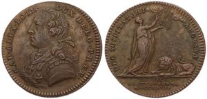 Austrian Netherlands, Brabant, Medal in Copper 1767, Governor General Charles - Alexandre de Lorraine, Draped bust left / Standig woman & Lion, Belgica Gratulabunda, XF 