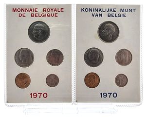 Belgium, Kingdom, Baudouin I, Official Annual Mint Set 1970 FR+FL (10) in original packaging, Morin M/MS1, UNC