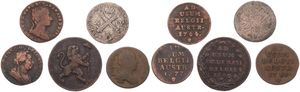 Austrian Netherlands, Mixed Reigns, Very good lot with 5 different ancient circulation type coins from the Austrian Netherlands in various grades including special items...