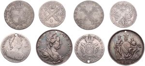 Austrian Netherlands, Mixed Reigns, Very good lot with 4 different ancient silver circulation type coins from the Austrian Netherlands in various grades including special items...
