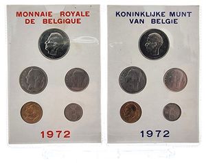Belgium, Kingdom, Baudouin I, Official Annual Mint Set 1972 FR+FL (10) in original packaging, Morin M/MS3, UNC