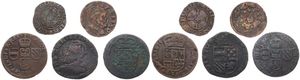 Spanish Netherlands, Mixed Reigns, Very good lot with 5 different ancient circulation type coins from the Spanish Netherlands in various grades including special items...