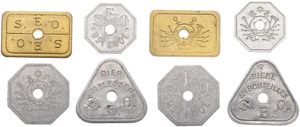 Belgium, Kingdom, Oostende, Good lot with 4 different Tokens, S.E.O. Oostende ND including better items, VF/XF