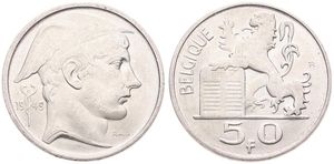Belgium, Kingdom, Prince Charles, 50 Francs Silver 1949FR, Helmeted head of Mercurius right, Morin 511, UNC