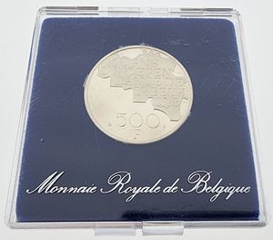 Belgium, Kingdom, Baudouin I, 500 Francs Silver 1980FR, 150th Anniversary of Belgian Independence, Morin 802, PROOF in original box