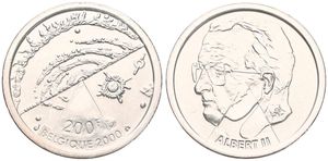 Belgium, Kingdom, Albert II, 200 Francs Silver 2000FR, Millennium - The Universe, Morin 985, UNC
