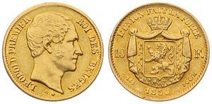 Belgium, Kingdom, Leopold I, 10 Francs Gold 1850, Bare head right, Morin 5, RARE !, A.XF (*)