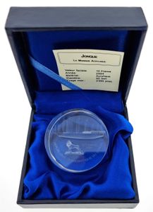 Congo Democratic Republic, Republic, 10 Francs in Acrylic 2004, Etched nine-masted sailing junk above lion, KM 155, UNC (Comes in original packaging including certificate)