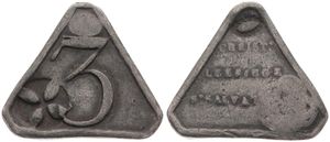 Belgium, Kingdom, Brugge (St. Salvatorkerk), Token (3) in Lead for the poor ND (ca 1800), Aanwezigheidspenning voor het bijwonen van de Catechismuslessen, VF