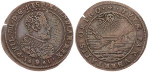 Spanish Netherlands, Philip IV, Token in Copper 1661, Birth of Charles II : Phil. IIII. D.G. Hisp. Et. Indiar. Rex. / Tvtae. Pax. Vbertatis. Origo., Dugniolle 4174, A.XF 