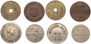 Belgium, Kingdom, Bruxelles, Good lot with 4 different Jetons or Tokens from various subjects including scarcer items, VF/XF