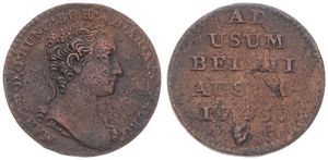 Austrian Netherlands, Maria Theresia, 1 Liard Copper 1745(h), Young head right, KM 1 Antwerp, A.VF