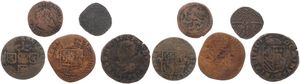 Spanish Netherlands, Mixed Reigns, Very good lot with 5 different ancient circulation type coins from the Spanish Netherlands in various grades including special items...