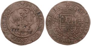Spanish Netherlands, Charles II, Token in Copper 1684, Bureau of Finances : Eternvm. Coronata. Manebvnt. / Gets. Povr. Le. Bvreav. Des. Fin., Dugniolle 4494a, A.XF 